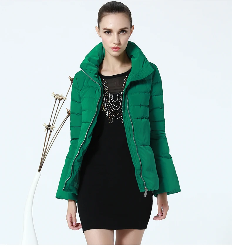 Stand Mode Femmes Vestes Green Nouvelle Cape Féminin Col D'hiver Parka Chaud C888 Slim Flare Manteau Veste Vert Manches Style Pk8n0OXw
