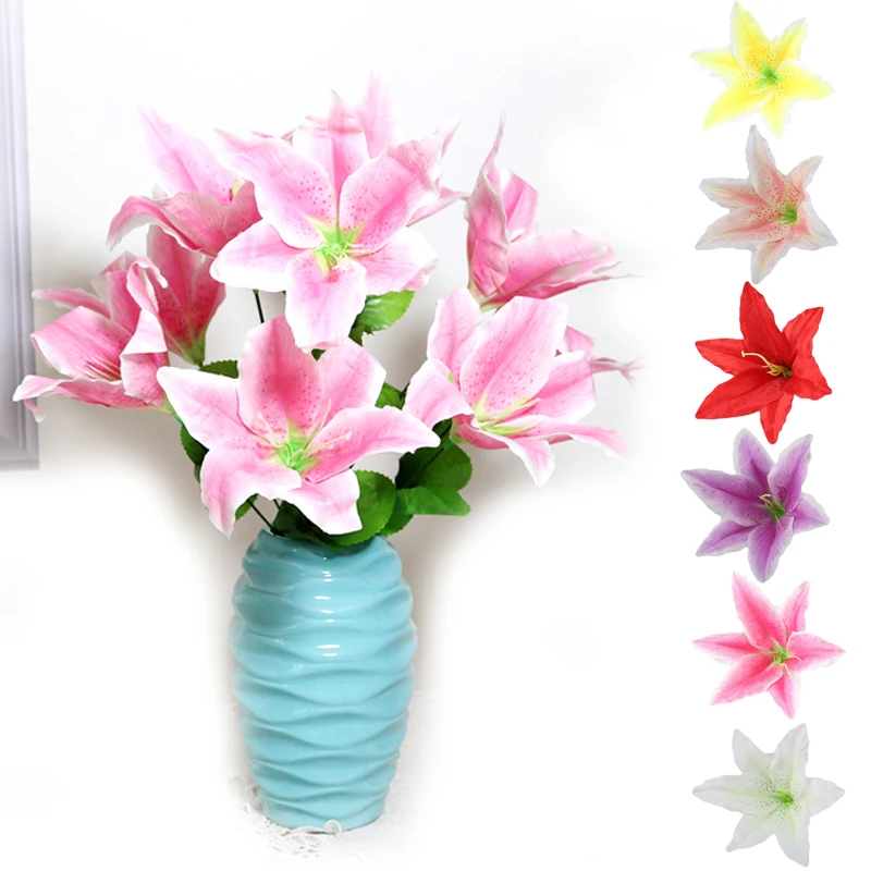 

7 Color Artificial Flower Party Handmade Decoration Romantic Wedding Decor Wedding Ornaments DIY Fake Plant Simulation Lilies
