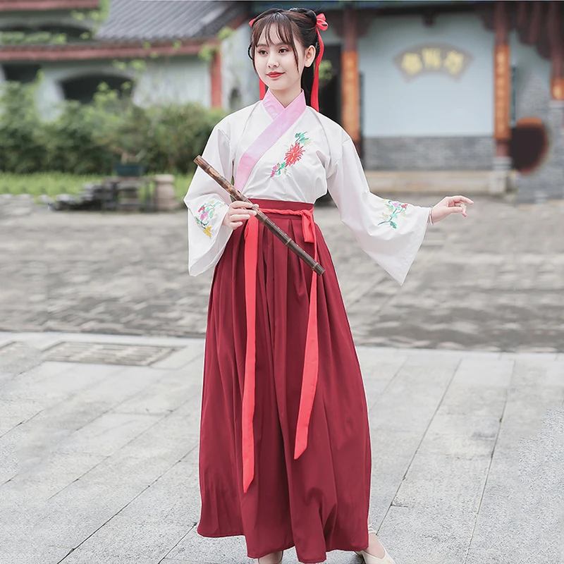 

Hanfu Women Costume Folk Dancer Wear Princess Dress Chinese Minority Dance Costumes Ancient Performing Clothes Stage Show DN3604