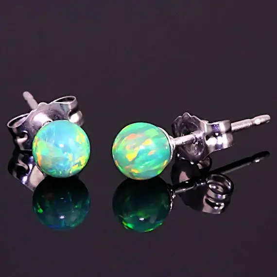 

2017 simple cute 4mm ball girls jewelry XL 925 sterling silver pin purple crystal ab green fire stud silver earring
