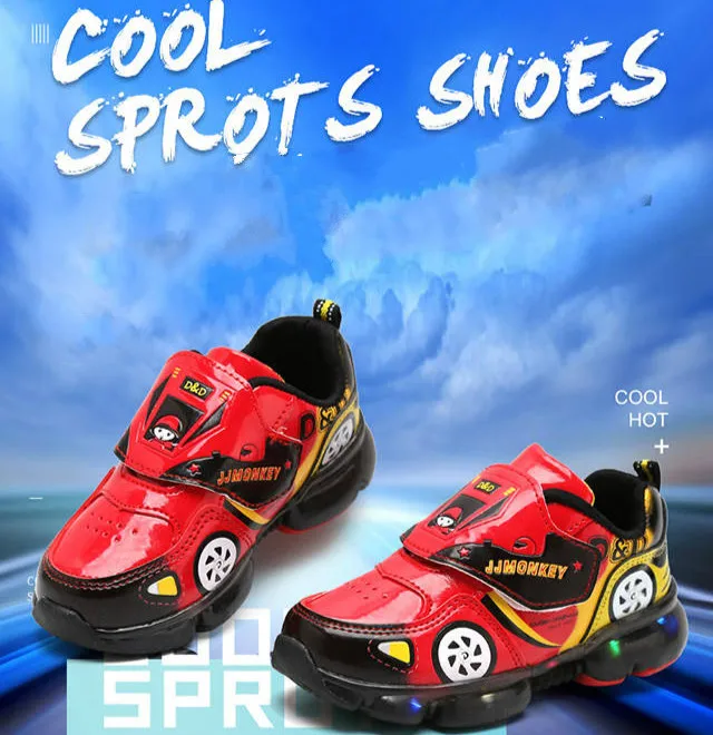 Juyouki LED Light Cool Casual Shoes for Kids Colorful Cartoon Car Kids Boys Girls Sport Sneakers Children Glowing Lighting Shoes Juyouki LED Light Cool Casual Shoes for Kids Colorful Cartoon Car Kids Boys Girls Sport Sneakers Children Glowing Lighting Shoes