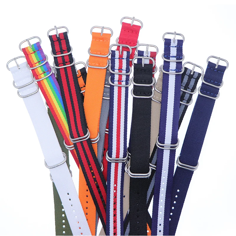 

Resistant Straps18mm 20mm 22mm 24mm Nylon Band Watch NATO Strap Zulu Watchband Buckle Ring