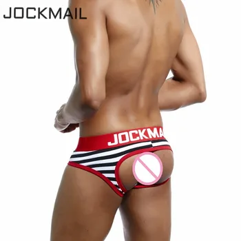 

JOCKMAIL Brand Sexy Men Underwear Briefs Backless Buttocks Cotton open back Gay Men Underwear JockStrap cuecas Gay Men panties