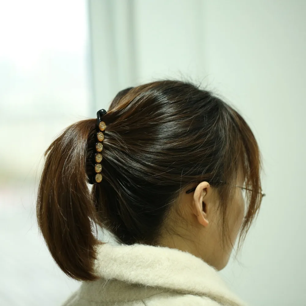 M MISM 10 см корейская модная заколка для волос с кристаллами банан заколки крабы для волос женские элегантные Геометрические свадебные аксессуары для волос