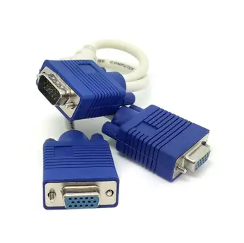 

30cm 0.3m 1ft RGB VGA SVGA Male to 2 VGA HDB15 Female Splitter Adapter extension Cable w/ core