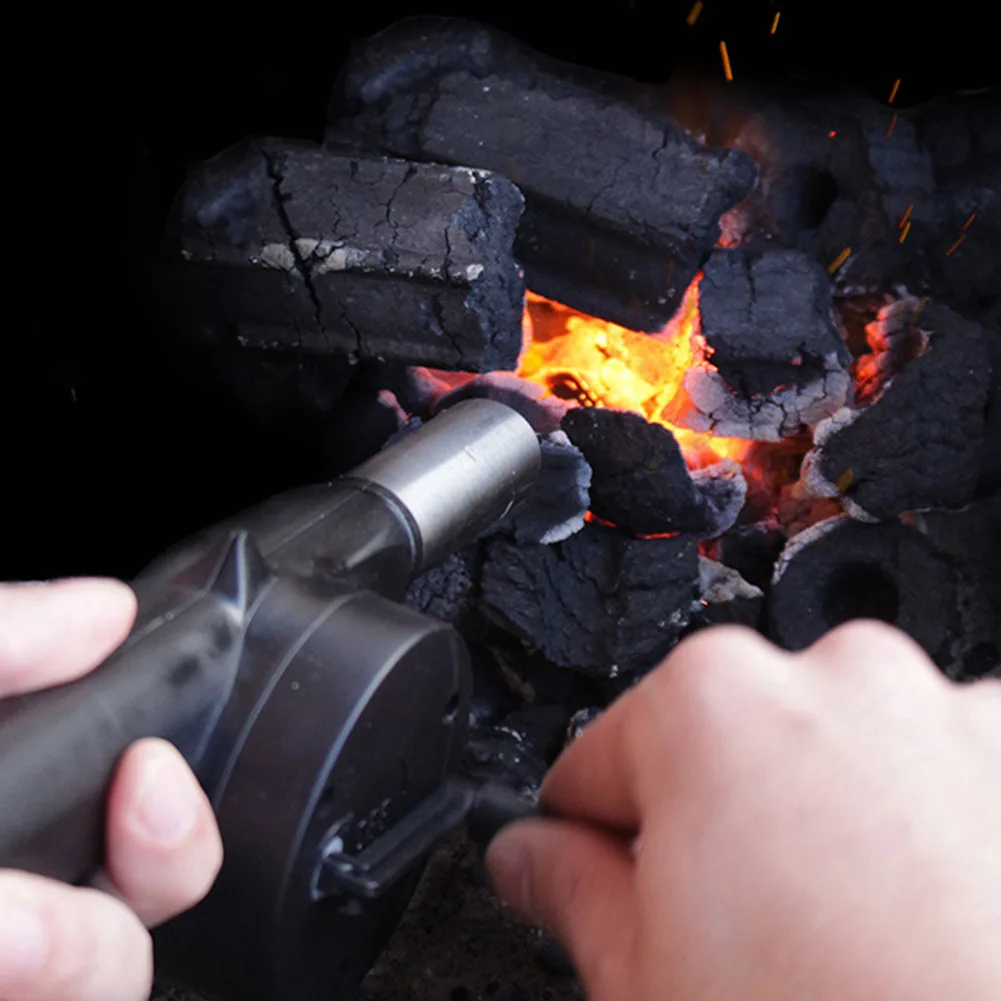 

HOT Hand Crank Powered Fan Air Blower For Picnic Barbecue Outdoor BBQ Fire Camping Equipment HV99