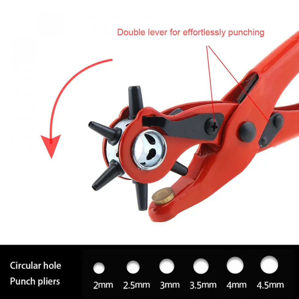 5-отверстие Размеры Швейные ремень отверстие сверлильный плоскогубцы крюк зажим 2/2,5/3/3,5/4 мм 4,5 перфорация Размеры штамповки плоскогубцы для бурения