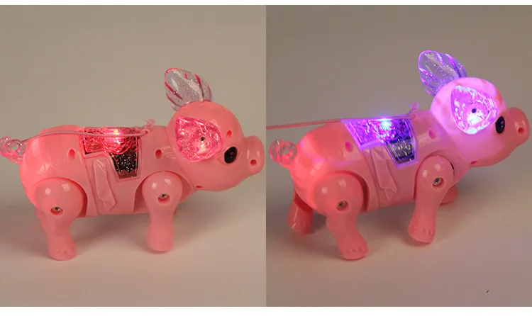 Электронный ходячий свинья светодиодный светящийся питомец игрушка для детей электрический музыкальный мигающий игрушка Дети интерактивные игрушки TOY201
