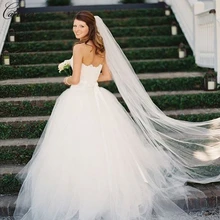 2 м Белая свадьба слоновой кости вуали длинные однослойные свадебные вуали с расческой свадебные аксессуары velo novia Q40