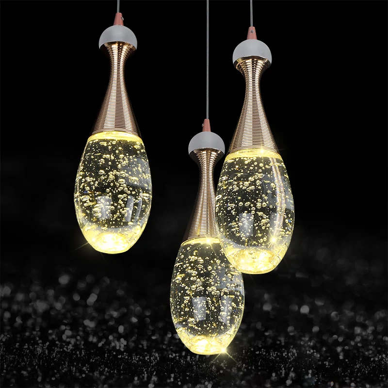 Modern Jellyfish Perfume Bottle Bubble Crystal Pendant Light Restaurant LED Lighting Dining Room Hanging Lamp Fixtures Droplight