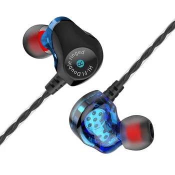 

2019 New Sports In-ear Earphones Quad-core Double Moving Circle Subwoofer Mobile Phone Wired Headset Music Voice Earphones