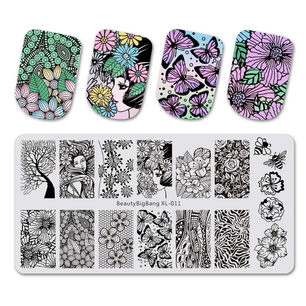BeautyBigBang штамповочная пластина для ногтей геометрические шаблоны трафаретов для дизайна ногтей шаблон штамп для ногтей штамповка пластин XL-006 - Цвет: 11