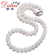 DaimiPearl Fashion Pearl Choker Necklace Big White Freshwater Natural Pearl Necklace Women Chain Jewelry Accessories NFP195