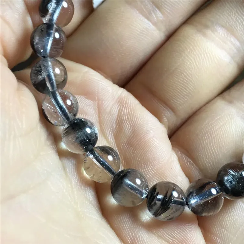 Natural Brookite Platinum Silver Rutilated Quartz Bracelet  (3)