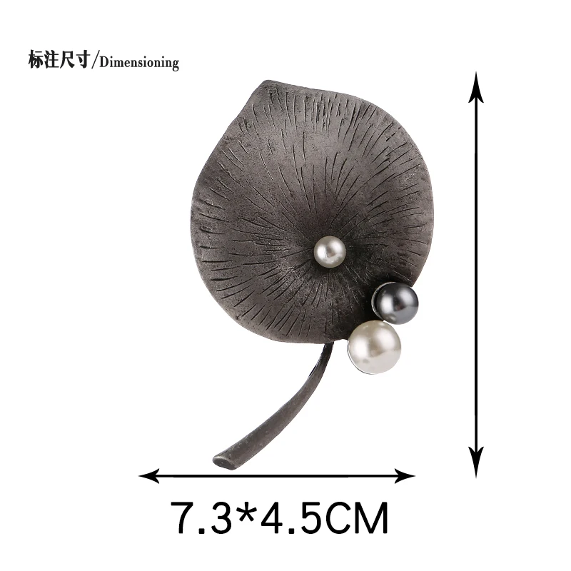 Элегантная брошь в форме листа лотоса, булавки, броши для женщин, жемчужная брошь, натуральный камень, древнее серебро, безопасные булавки, шарф, одежда, ювелирные изделия