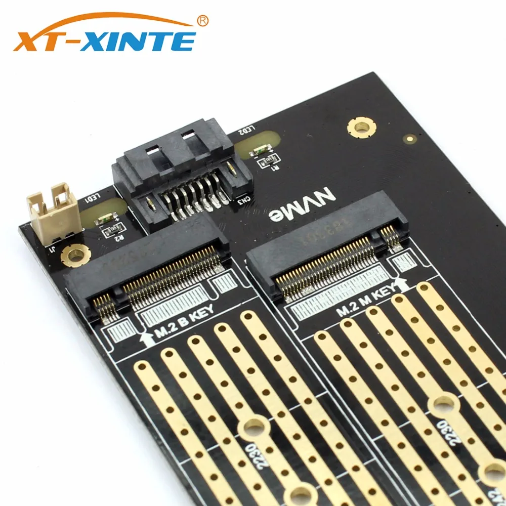 XT-XINTE SK7 M.2 Накопитель SSD с протоколом NVME NGFF к PCI Express X4 Riser Card адаптер M ключ B ключ двойной интерфейс Поддерживаемые карты PCI Express3.0 двойной