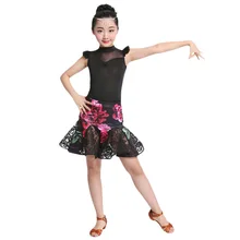 Children’s Latin Dance Sleeveless Practice Skirt Stage Performance Standard Clothing Girls Grading Performance Costumes 2Pcs Set