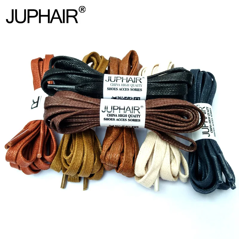 

JUP1-12 Pair Khaki Waxed Cotton Flat Shoelaces Boot Fashion Casual Laces High Quality Leather Shoestring Boots Sport Shoe Marti