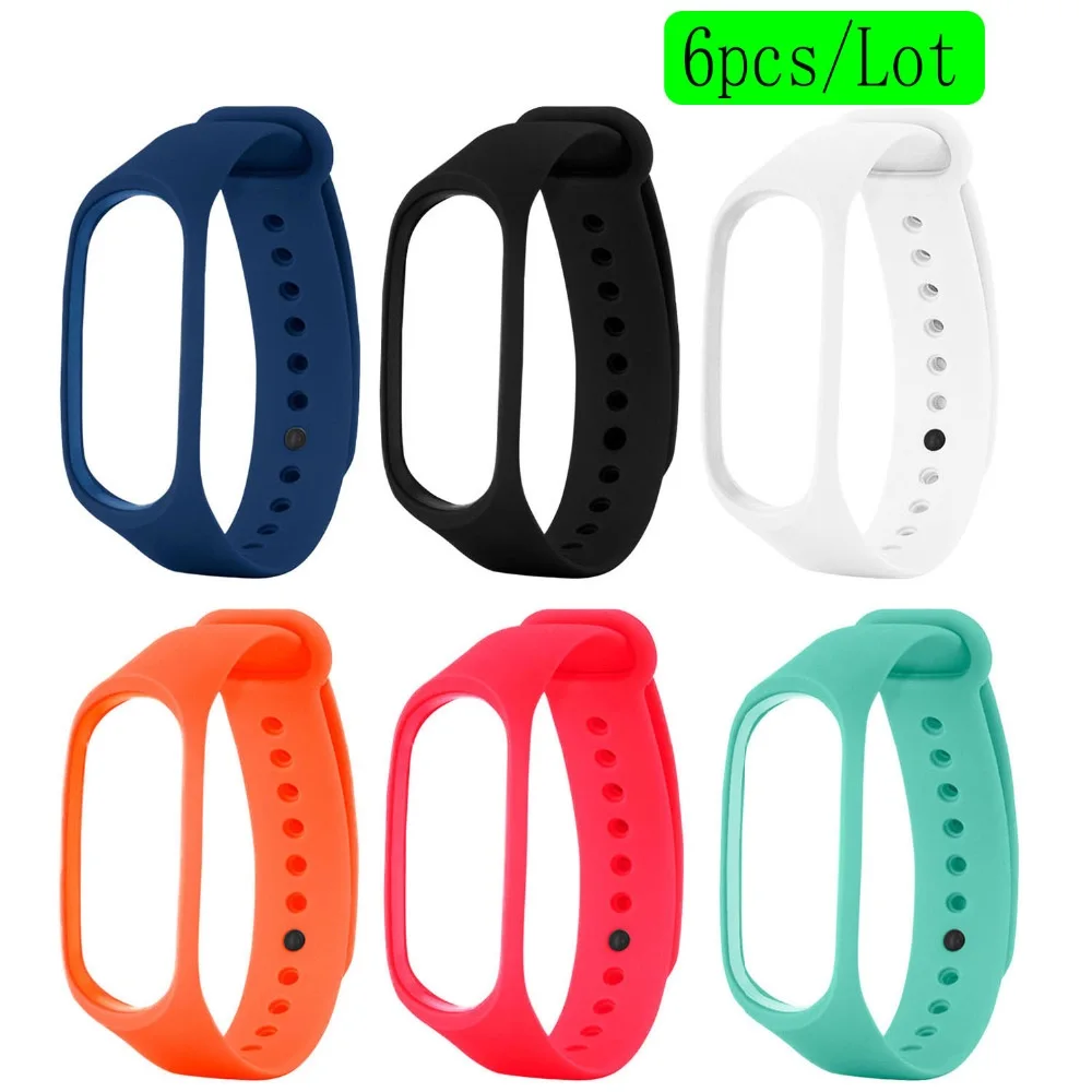 6 шт. сменный ремешок Gosear из ТПЭ для наручных часов браслет Xiaomi Mi Band Miband 3