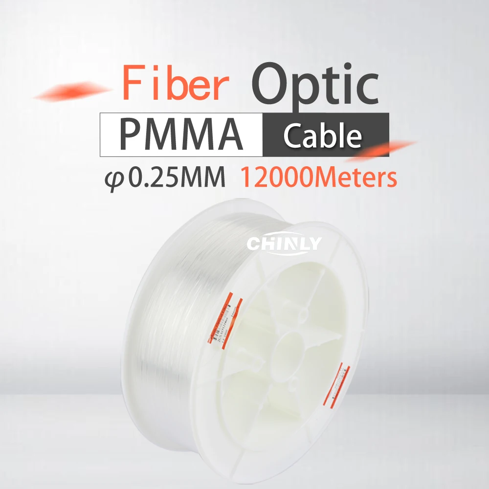 

12000m/roll Optical Fiber High quality 0.25mm PMMA Plastic End Glow Fiber Optic Light Cable for Ceiling Lighting Decoration