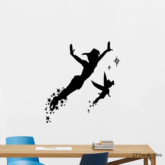 Peter Pan Wall Decal Cute Cartoon Wall Sticker For Nursery Kids Baby