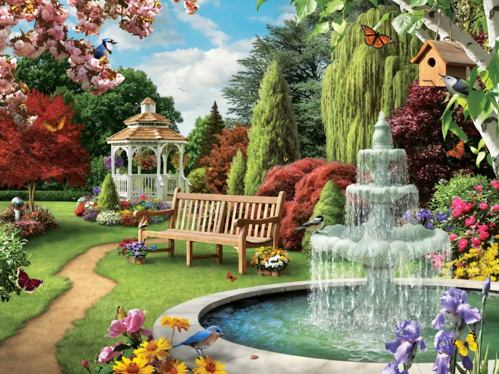 new Full Square/Round Drill 5D DIY custom Diamond Painting "Scenic garden" 3D Embroidery Cross Stitch 5D Home Decor gifts