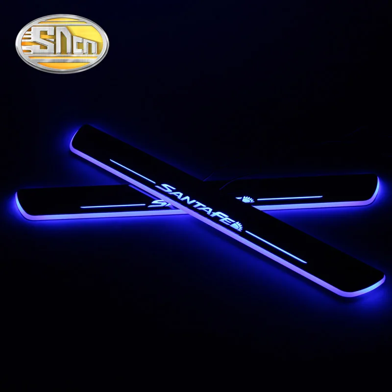  4PCS Acrylic Moving LED Welcome Pedal Car Scuff Plate Pedal Door Sill Pathway Light For Hyundai San - 32968258269