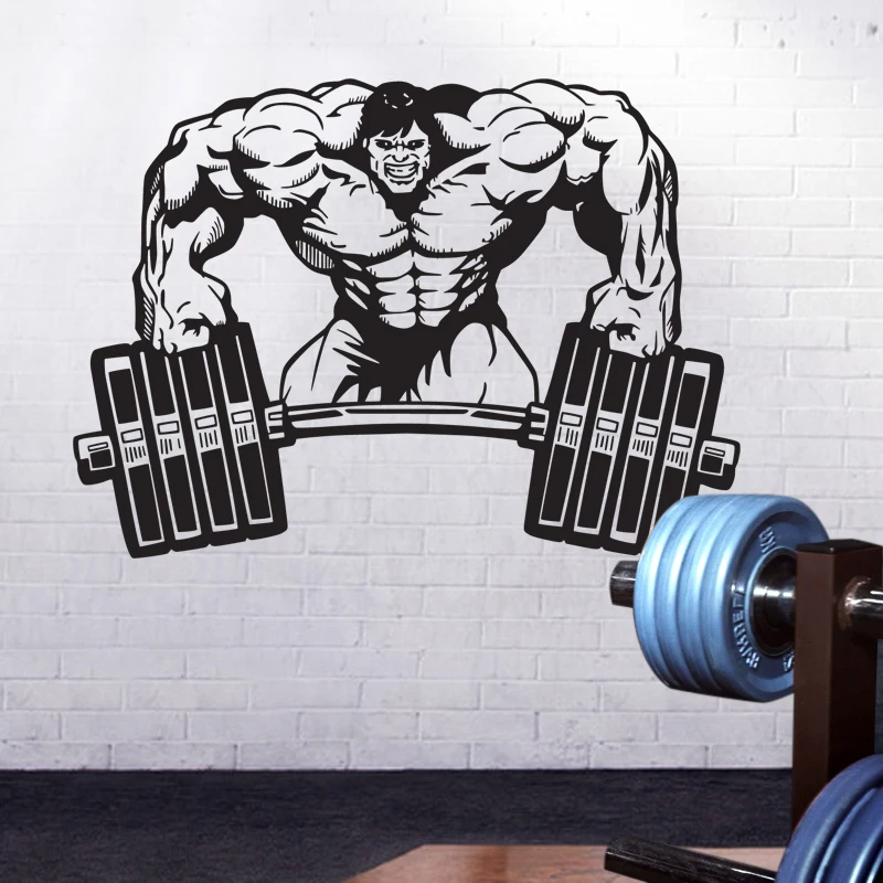 DCTAL Gym Name Sticker Fitness Crossfit Barbell Muscle Decal Body-building Posters Wall Decals Parede Decor Gym Sticker