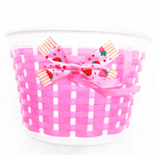 Bicycle Basket Front Bag Rear Hanging Basket Panniers Bike Bowknots Front Bas/_US