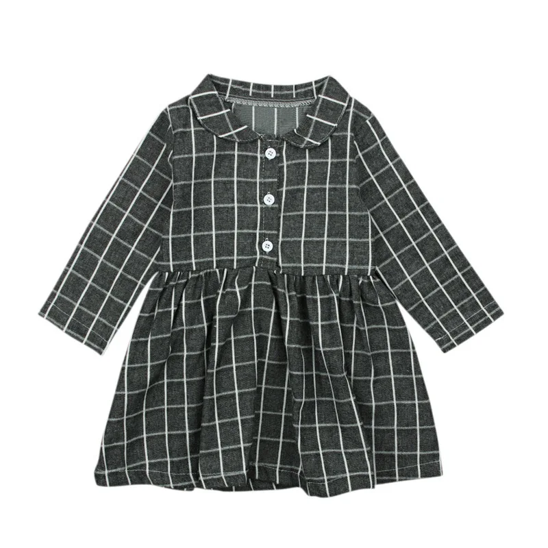

Kids Dresses for Girls Cotton Long Sleeve Plaid Children Dress Fashion Girls Clothing
