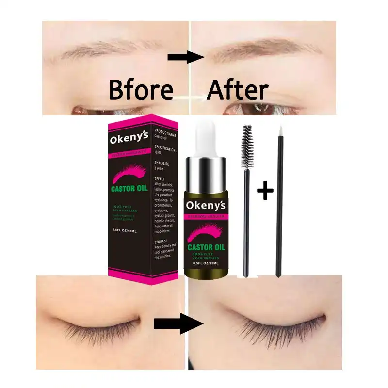 毛エッセンシャルオイルヒマシ油まつげ眉毛の成長皮膚の老化を防止キャスター有機血清マスカラ 15 ミリリットル まつげ成長トリートメント Aliexpress