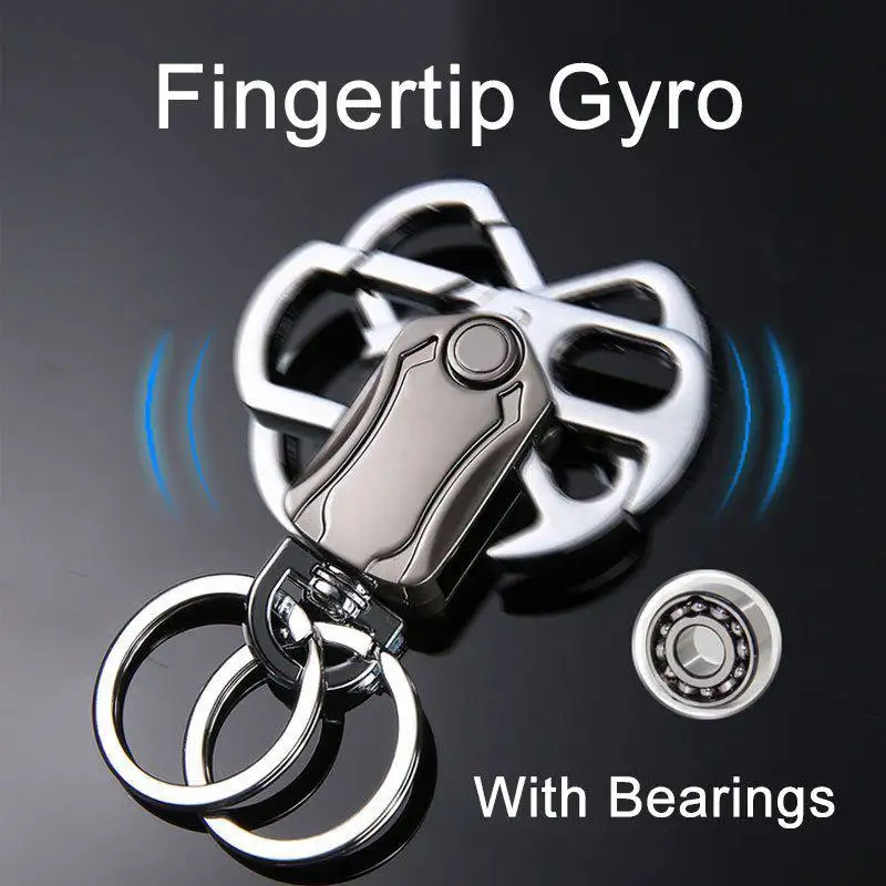 

Fingertip Gyro Key Chain Bottle Opener Boyfriend Gift For Metal Silver Jewelry Muti-fuction Car Key Chains