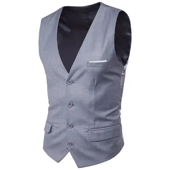 

Customized new hot men's slim vest single-breasted fashion suit vest business casual men's vest