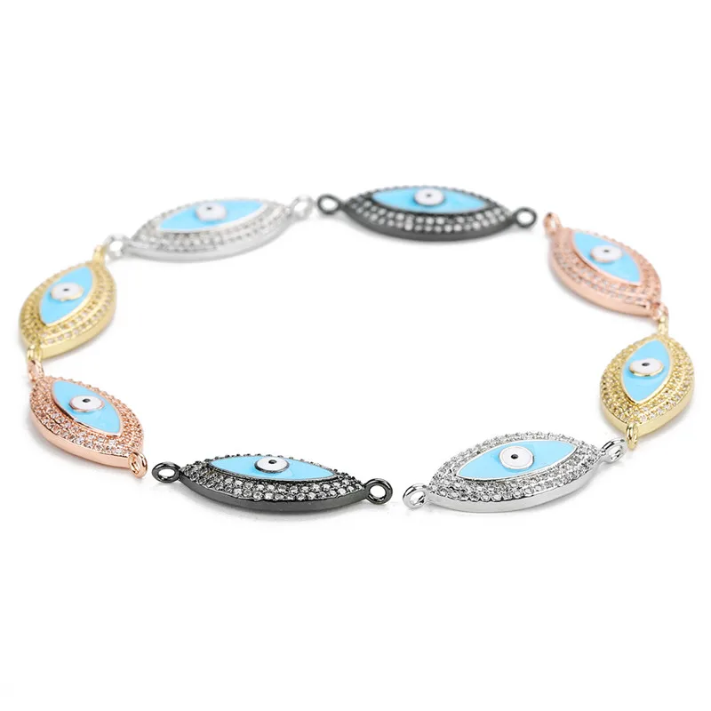 XINYAO 1 шт винтажный медный золотой цвет Cz Pave Evil Eye соединитель подвеска Шарм для