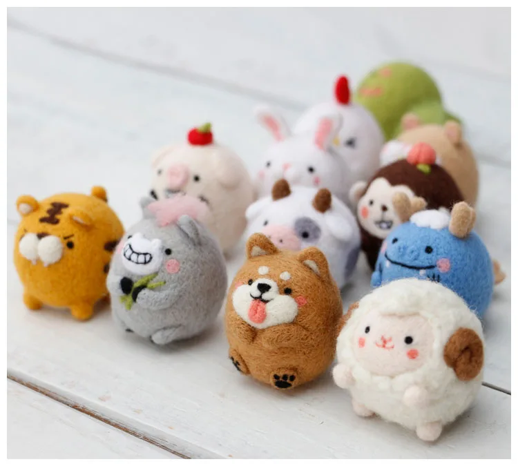 Оригинальные DIY милые кавайные Знаки зодиака Крыса Бык Тигр кролик дракон змея