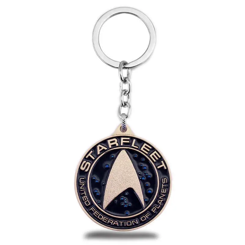 

MQCHUN New Arrival Star Trek Shield Metal Keychain Pendant Starfleet Key Chain Chaveiro Key Ring porte clef Key holder for Men