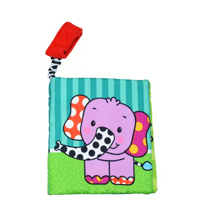Игрушек! Новое поступление милые Мультяшные животные разноцветные обезьянки слон Ткань Книга зеркало безопасности Детские игрушки подарок на день рождения 1 шт - Цвет: elephant