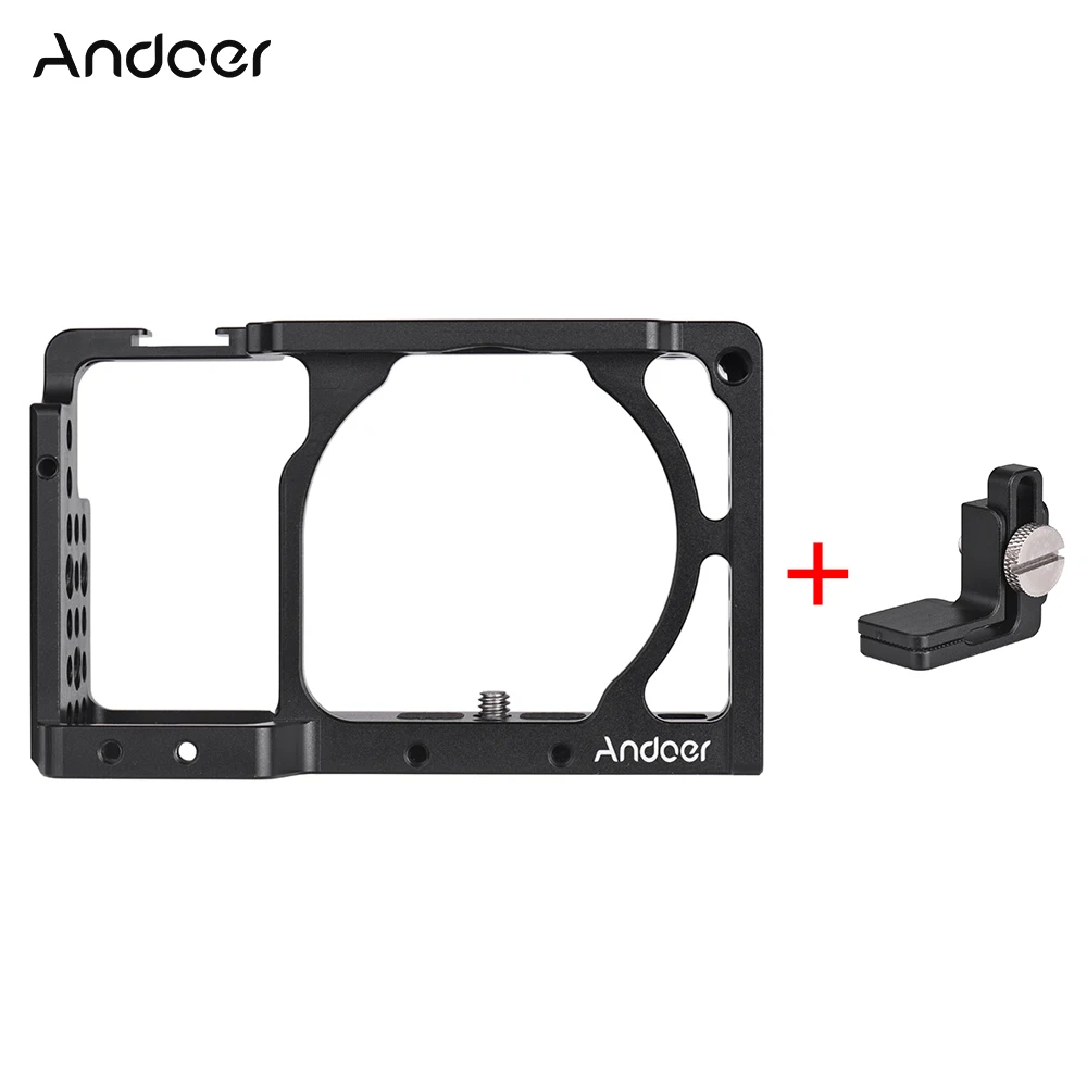 

Andoer Video Camera Cage Stabilizer Protector with Cable Clamp for Sony A6000 A6300 A6500 NEX7 ILDC to Mount Microphone Tripod