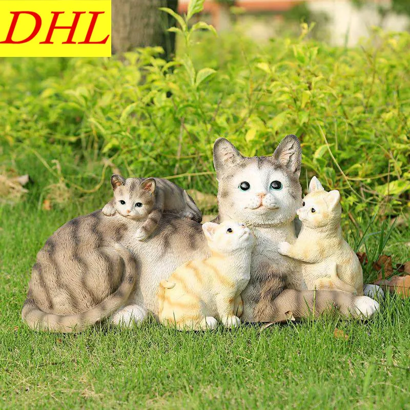 

Simulation Carving Abstraction Animals Cats Statue Resin Art Craft House Decoration Action Figure Collectible Model Toy L1989