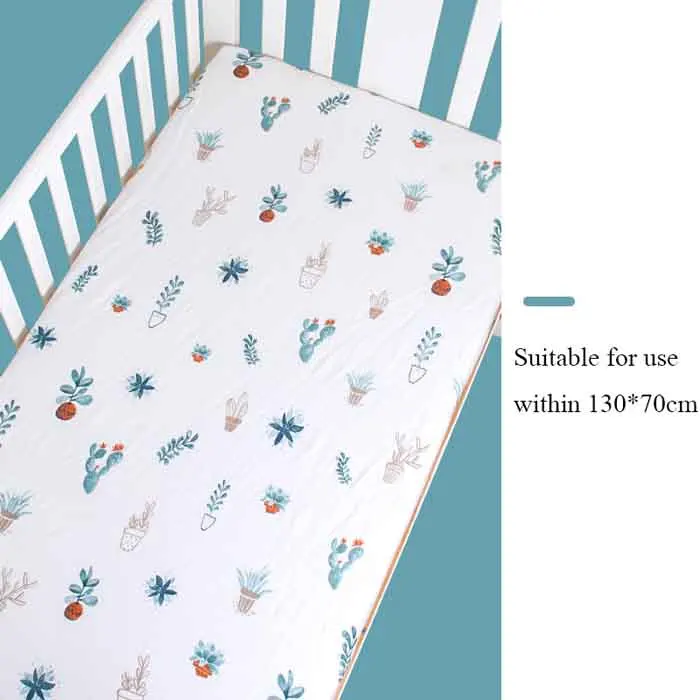 Мультфильм простыня для детской кроватки 130*70 см новорожденная детская кроватка натяжная простыня для наматрасник для малышей Постельные принадлежности - Цвет: Potted
