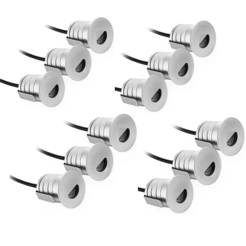 US $104.34 12pcs LED Landscape Lighting 1W Led Paver Light Mini LED Undergroun Light DC12V 24V Buried Inground Lamps for Floor Deck Stairs
