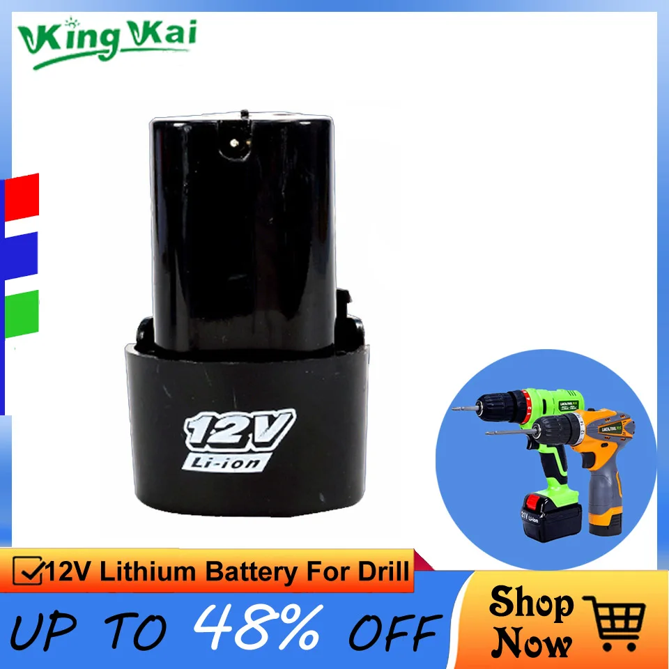 

12V Cordless Rechargeable Lithium Battery For Electric Drill Screwdriver Power Tool Extra Lithium Battery