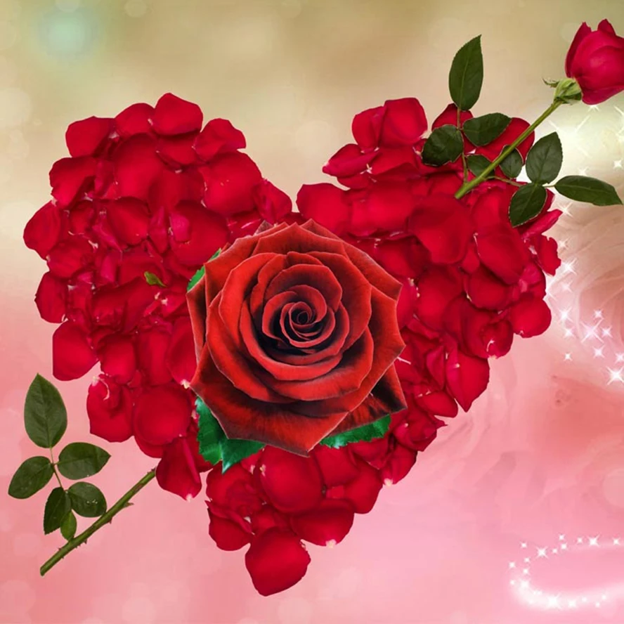 Розы-сердце поделки алмазов картина рукоделие мозаика полный раунд/площадь дрель Алмазная вышивка ручной работы подарок любовника as527