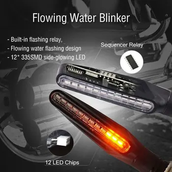 

2pcs Waterproof Motorcycle Turn Lights Flowing Flashing Motor Tail Lights 12 LED Signal Lamp For Motorbike Indicator Blinker