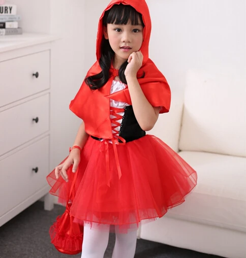 Детский костюм для косплея красное платье с капюшоном 90 160 см + плащ|party costume|costume