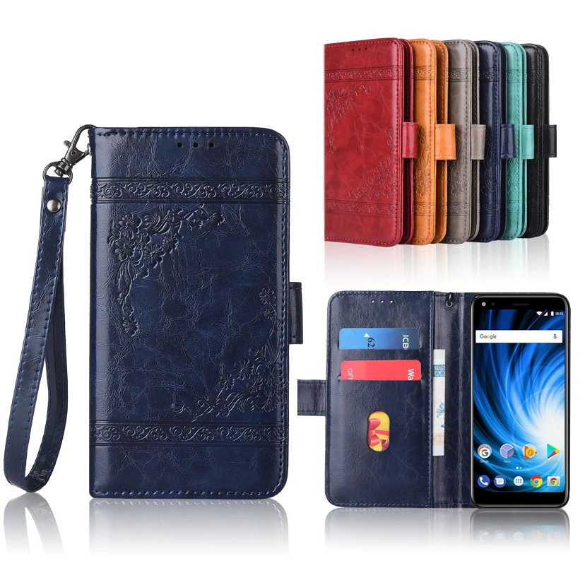 

Newest Wallet case for BQ BQ-5701L Slim Flip case with Strap,100% special PU leather embossing flower cover case