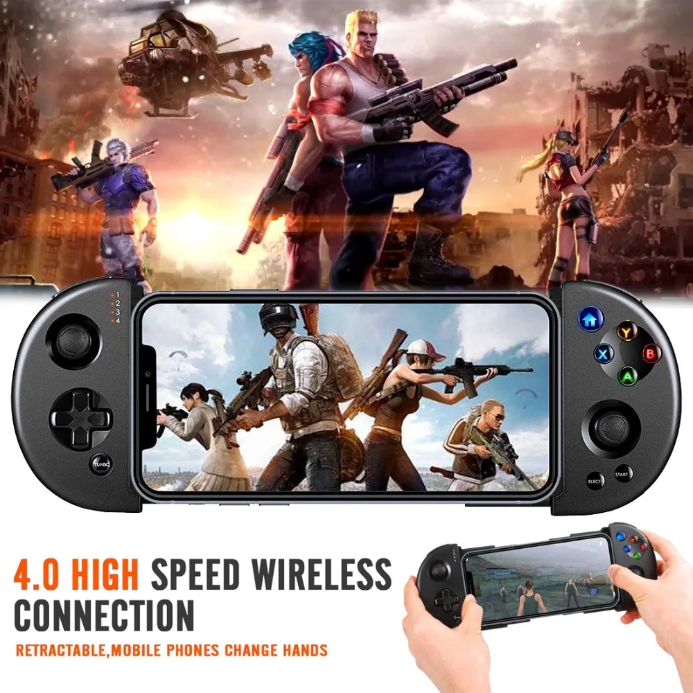 

Daqi M100 Wireless Bluetooth Gamepad Stretchable Handle Controller For 3.5-6.3" Android Smart Phone TV Box IPhone Icade With RGB
