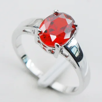 

Red Crystal Zircon 925 Sterling Silver Ring Size 5 6 7 8 9 10 11 12 PR01