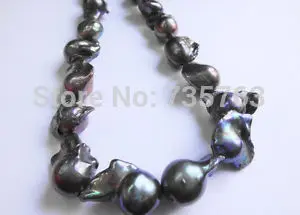 

xiuli 0015255 HUGE 18"20MM NATURAL TAHITIAN BLACK PEARL NECKLACE 14KGP