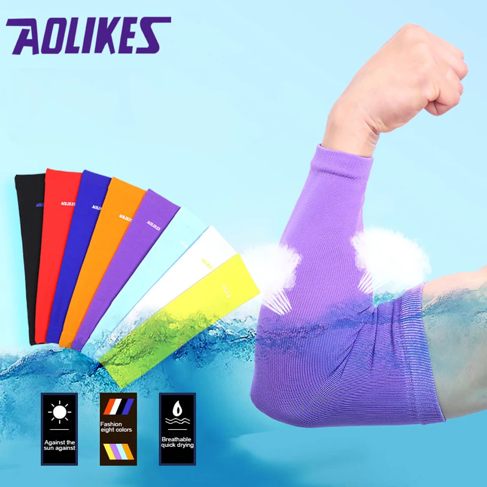 Aolikes 1 قطع مرنة الذراع كم شارة كرة الطائرة cotovelo دي basquete الرياضة حامي الكوع دعم هدفين